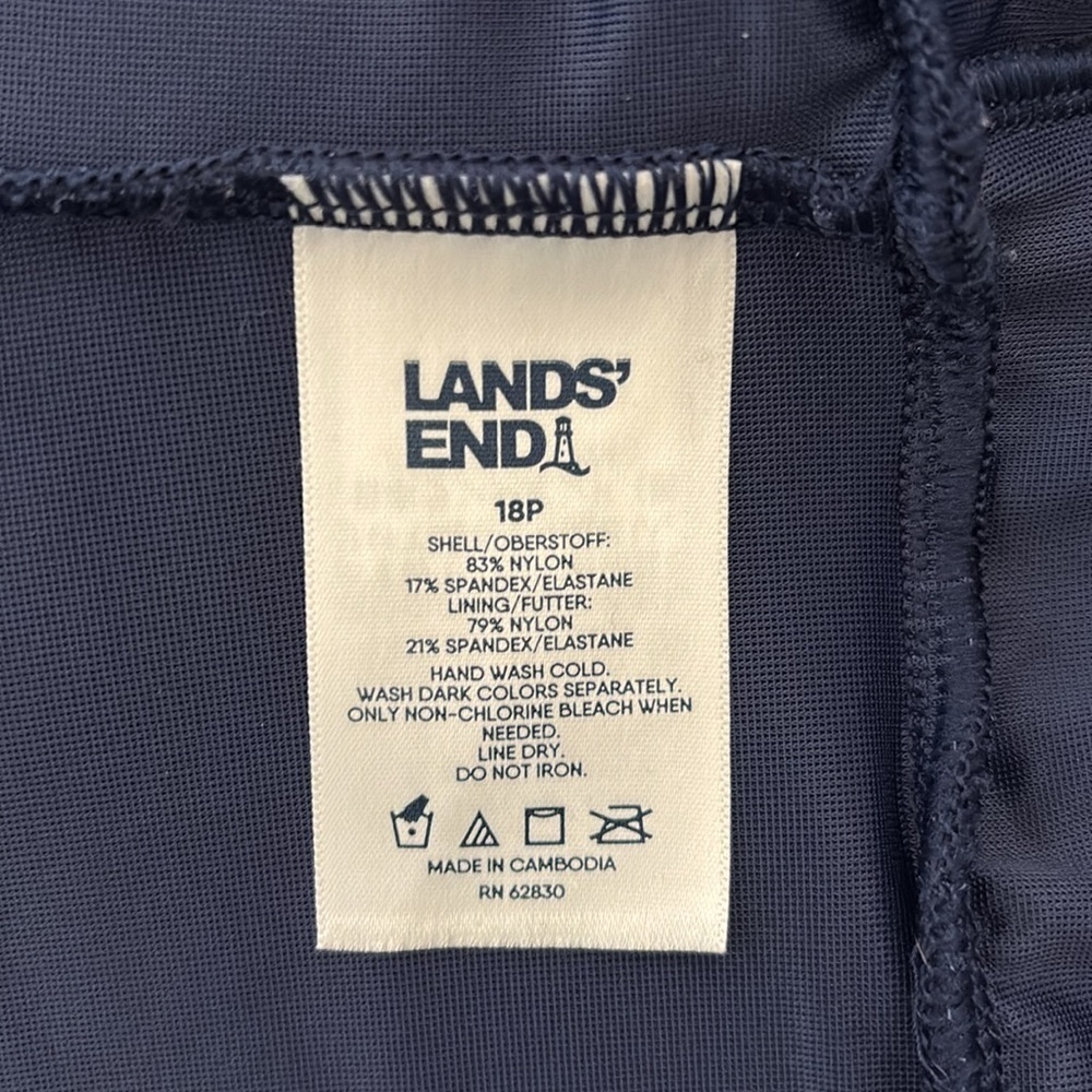 Land’s End Swim. Dress, Size 1X, Navy Blue - Picture 5 of 7
